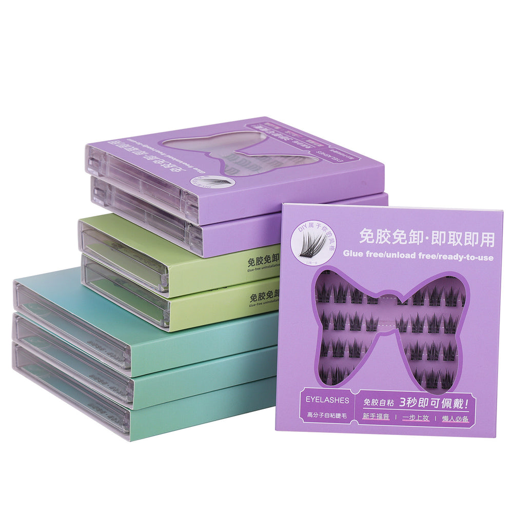 Flat false eyelashes 10 rows large capacity natural style mother's style glue-free lower eyelashes false eyelashes barbie style eyelashes