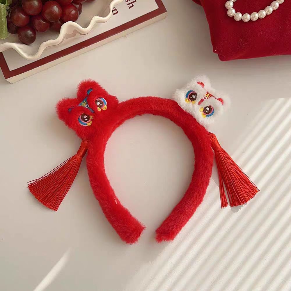 New year's headband for women, chinese style, spring festival hair accessories, adult kids, new year greetings, cute stuffed year of the snake headband, face wash headwear