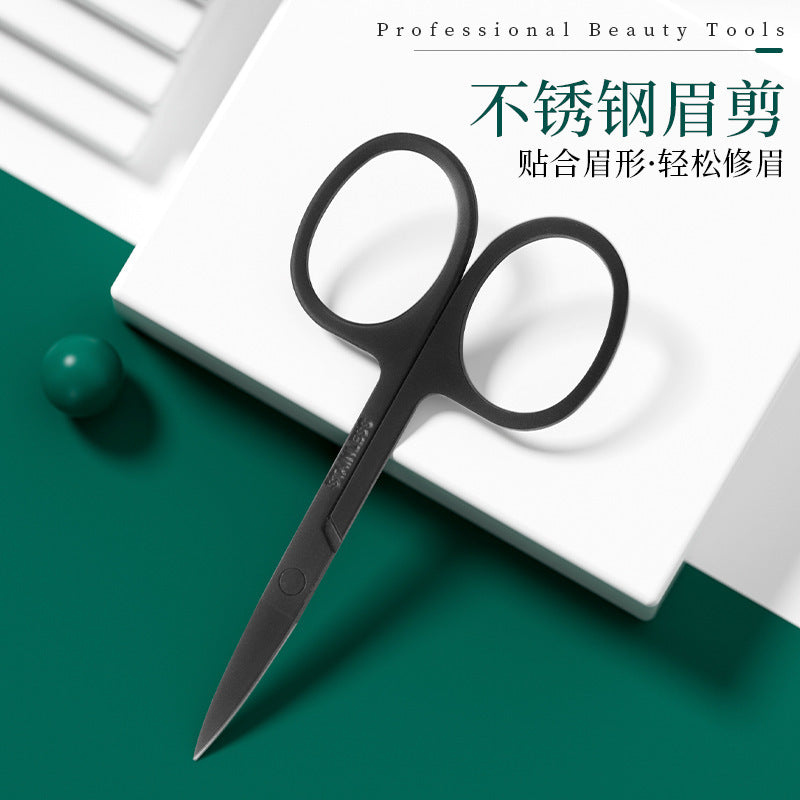 stainless steel all-black leather bag storage manicure tool set manicure tweezers eyebrow scissors manicure tool set