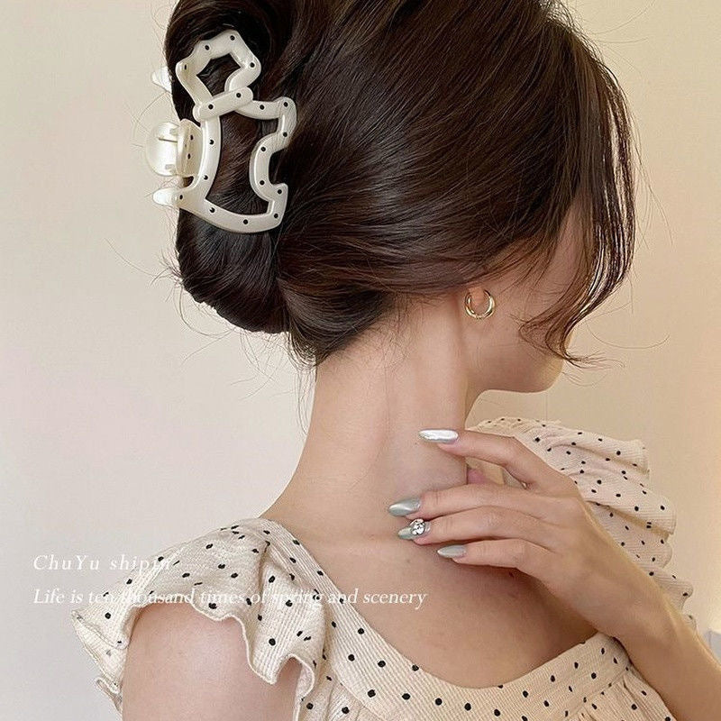 New casual hair clip elegant gripper extra large hair volume shark clip cartoon puppy biscuit headgear
