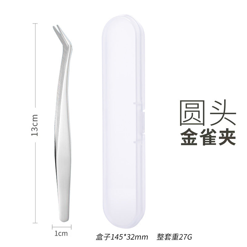 False eyelashes tweezers grafting eyelashes curler round head golden feather eyelashes long golden feather eagle beak tweezers flowering tools wholesale
