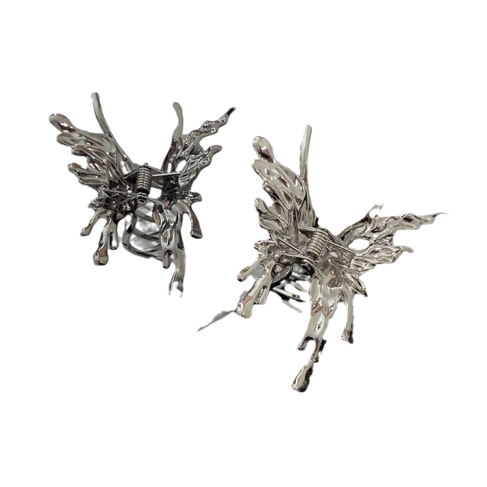 Metal liquid butterfly hair clip for women half-hair grabber, back of head grabber, small shark clip hair grabber, headwear