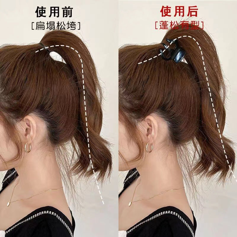 Classy cold style pumpkin metal hairpin korean elegant hair tie high ponytail ball head fixed gripper