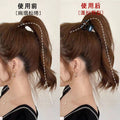 Classy cold style pumpkin metal hairpin korean elegant hair tie high ponytail ball head fixed gripper