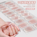 Zhengxiang customized second generation uv gel nail art stickers french onion powder baking lamp hardened semi-cured nail stickers wholesale