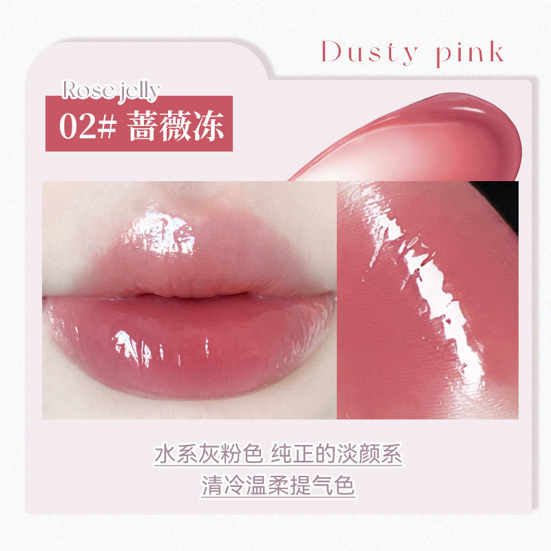 Novo glazed mirror solid lip gloss - hydrating, moisturizing, plumping, dewy, mirror finish, student-friendly, whitening, affordable lipstick