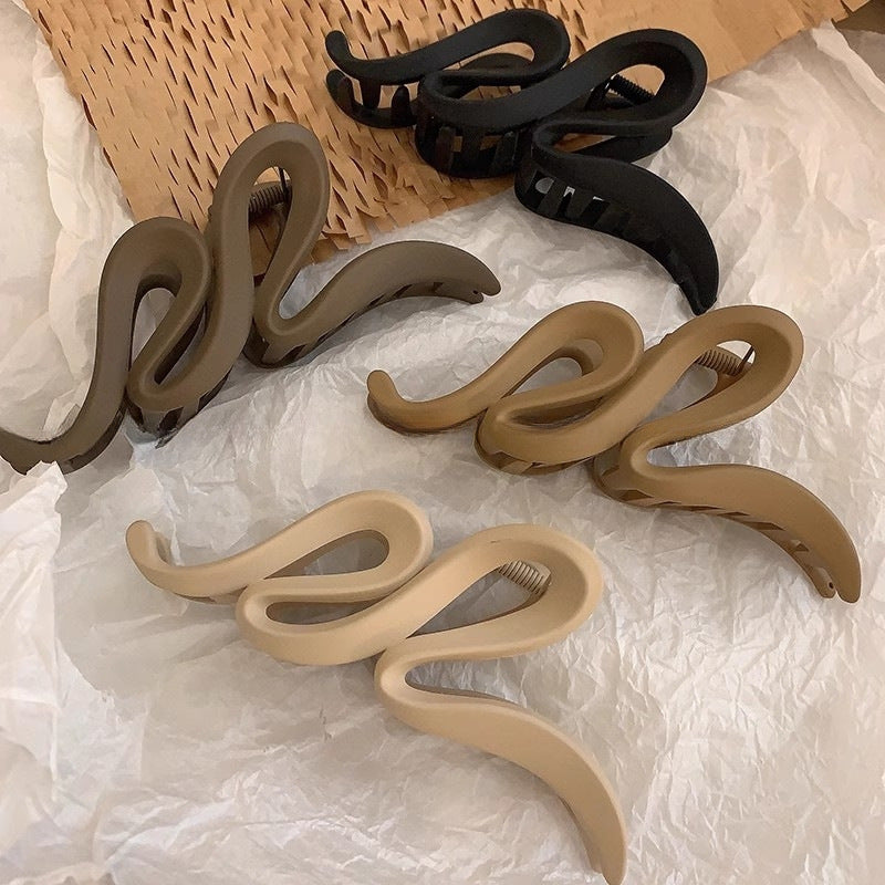 Shark clip large classy sense of light luxury gripper maillard gripper frosted back of head hairpin plate hair clip hair accessories
