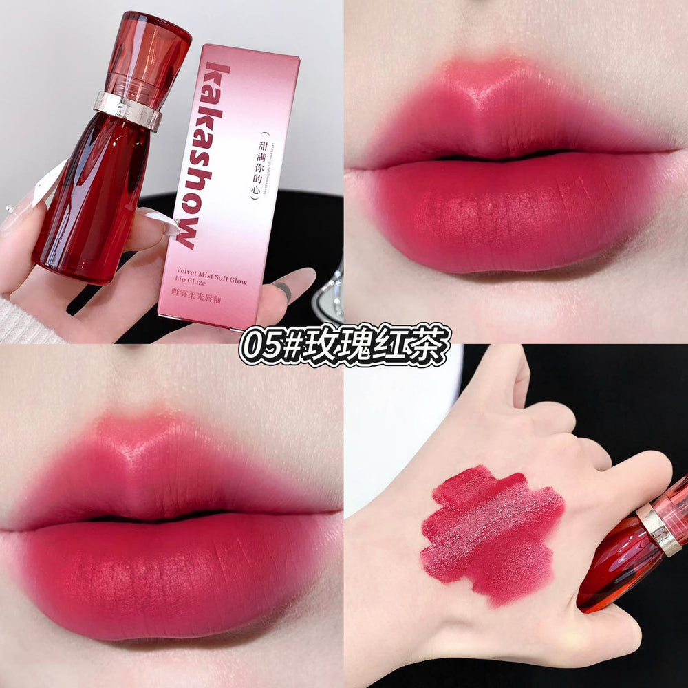 Makeup kakashow matte soft light lip glaze velvet matte matte not easy to fade daily makeup whitening lipstick