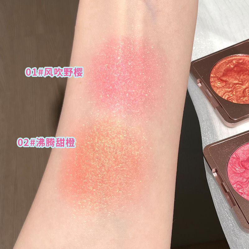 Cde smart girl reading monochrome blush nature nude makeup pearlescent fine shimmer whitening contouring brightening rouge palette