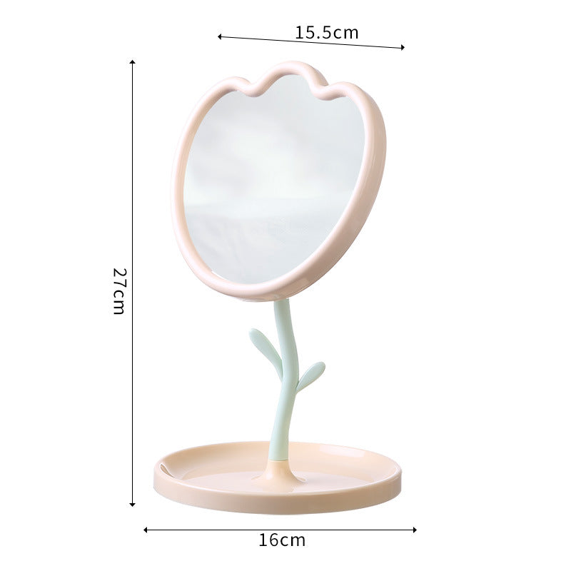 Tulip makeup mirror - plastic desktop tabletop home storage vanity cream minimalist high-end mirror