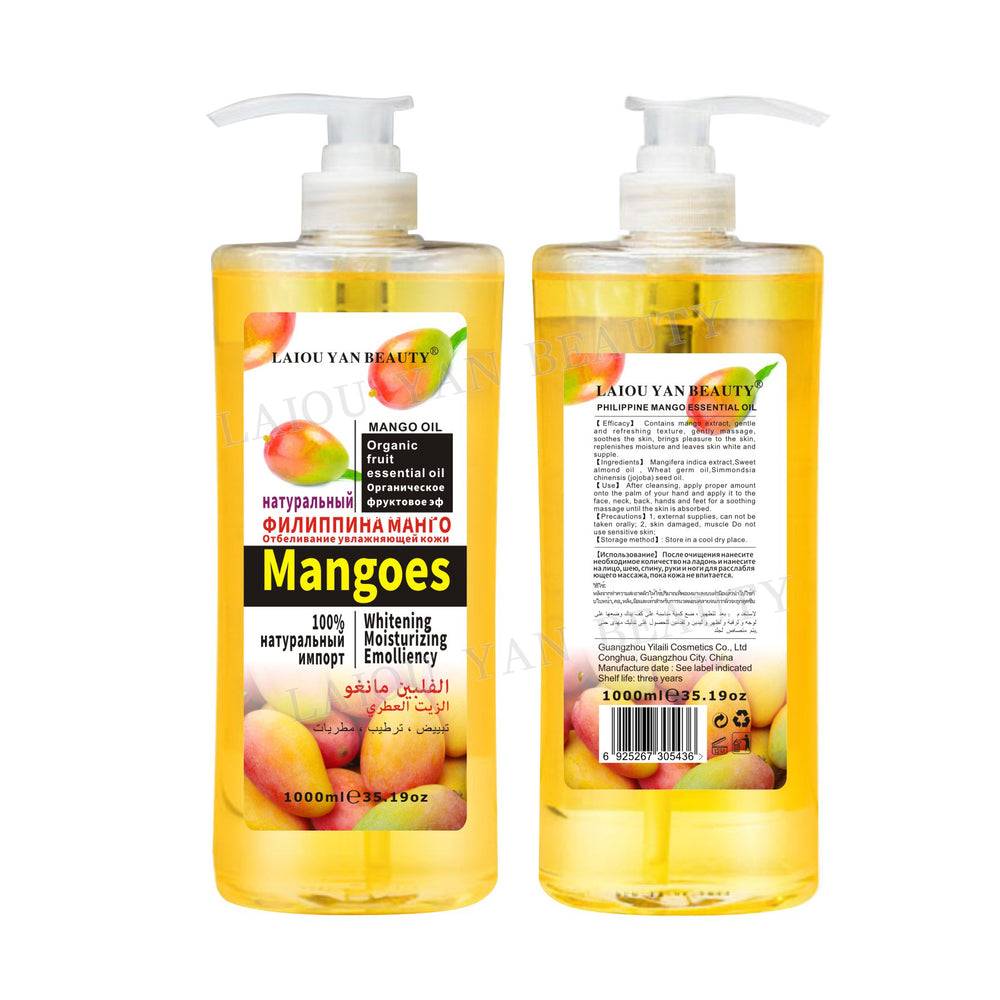 leo yanmei facial moisturizing essential oil body massage oil 1000ml heating meridian massage foreign trade wholesale