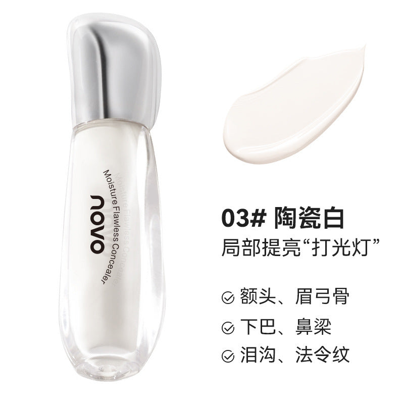 Novo flawless concealer: covers blemishes, dark spots, dark circles, and tear troughs. waterproof and long-lasting