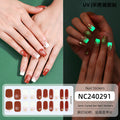 Zhengxiang christmas gel nail art stickers waterproof cartoon fluorescent cross-border fashionuv semi-cured nail stickers luminous