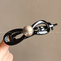 & bead twist clip bright black-9cm