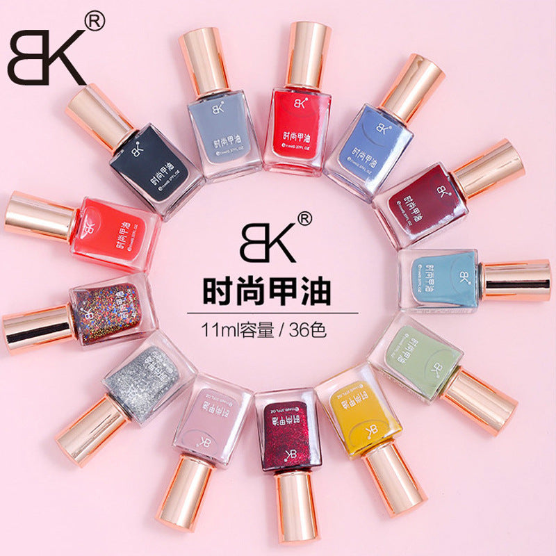Bk summer new arrival: 36-color trendy oil-based nail polish - peel-off, no-bake, long-lasting, smudge-proof, brightening manicure