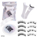 2 pairs of cross-border magnetic false eyelashes wholesale european and american positioning thick fox magnetic eyelash clip set