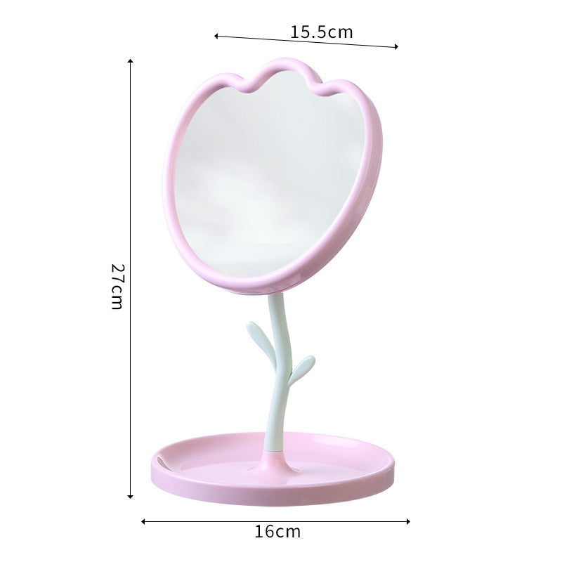 Tulip makeup mirror - plastic desktop tabletop home storage vanity cream minimalist high-end mirror