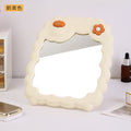 Cosmetic mirror plastic hd student dormitory storage mirror for home home cute flower mirror casual desktop mirror