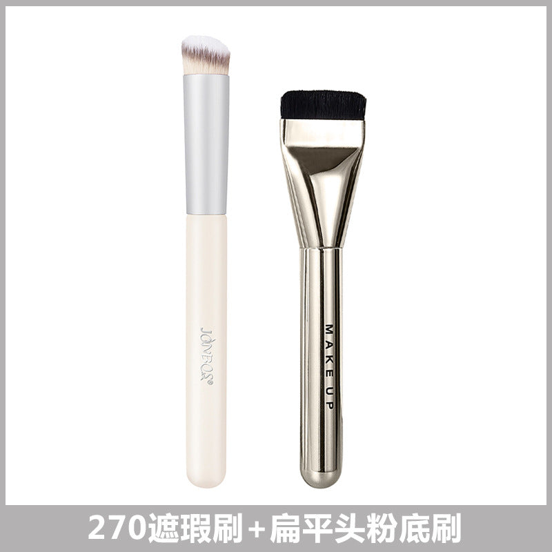 Jonbos white pole wooden handle 270 concealer brush poke brush portable makeup artist special makeup brush soft bristles round head