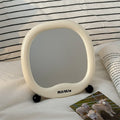 【sweet potato's pick】cosmetic mirror - portable folding makeup mirror with plastic storage, perfect for home, dorm, or office