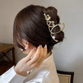 Love letter metal gripper for women, high-end hair volume, hair clip, headwear, large shark clip on the back of the head