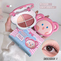 Gege bear cute fantasy eyeshadow palette - four colors: shimmer, matte, soft & sultry, milk tea, and earth tones