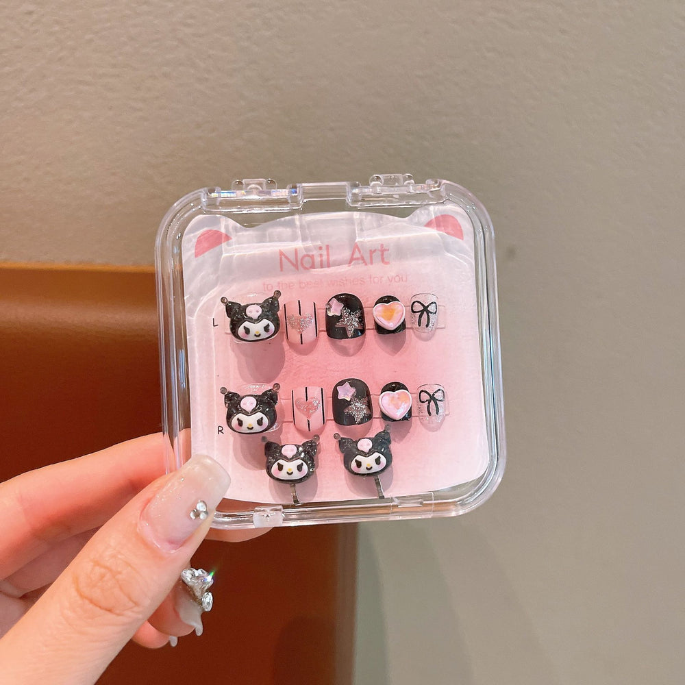 Kids' nail sticker set - cute princess designs, removable hard false nails, nail art for girls, adorable cartoon gifts for women