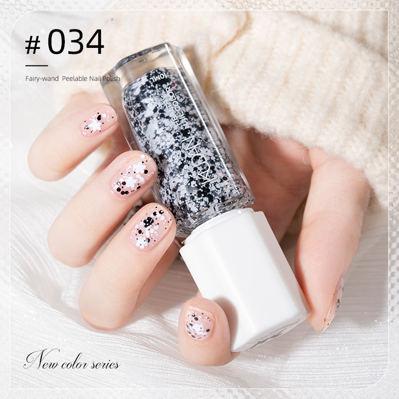 2023 new nail polish - no bake, autumn/winter colors, nail salon black peel-off protective top coat, quick-drying nail polish