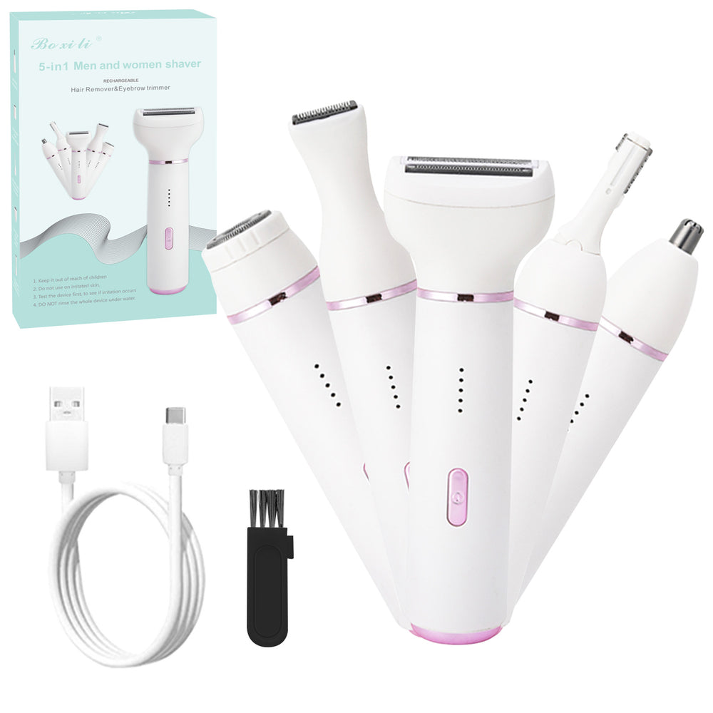 New multifunctional 5-in-1 electric shaver for women - your ultimate hair removal solution for underarms, legs, and intimate areas