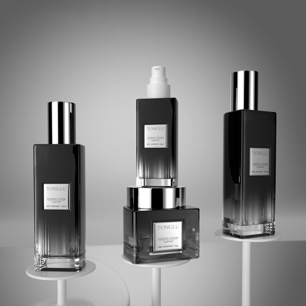 Manufacturer supplies cosmetic glass bottle suit packaging material 120ml lotion press glass bottle 50g cream bottle