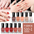 Set of nail polish, quick-drying, no-bake, peelable, water-based, beginner-friendly nail polish, 5ml*10 bottles, cross-border