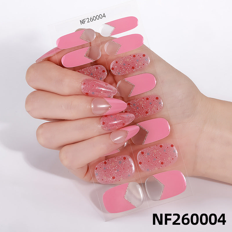 Zhengxiang fashion gel manicure stickers waterproof semi-cured gel nail stickers smudged ice uv gel nail