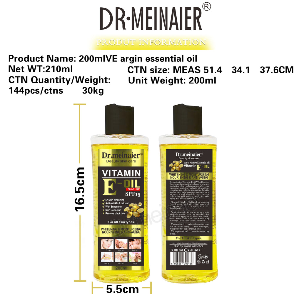 essential oil foreign trade vc vitamin e oil facial body skin care moisturizing massage to remove black natural spa moisturizing oil