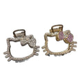 Girly heart diamond kt cat metal clip back head hair shark clip k-style half-tied hair cat hair clip headwear